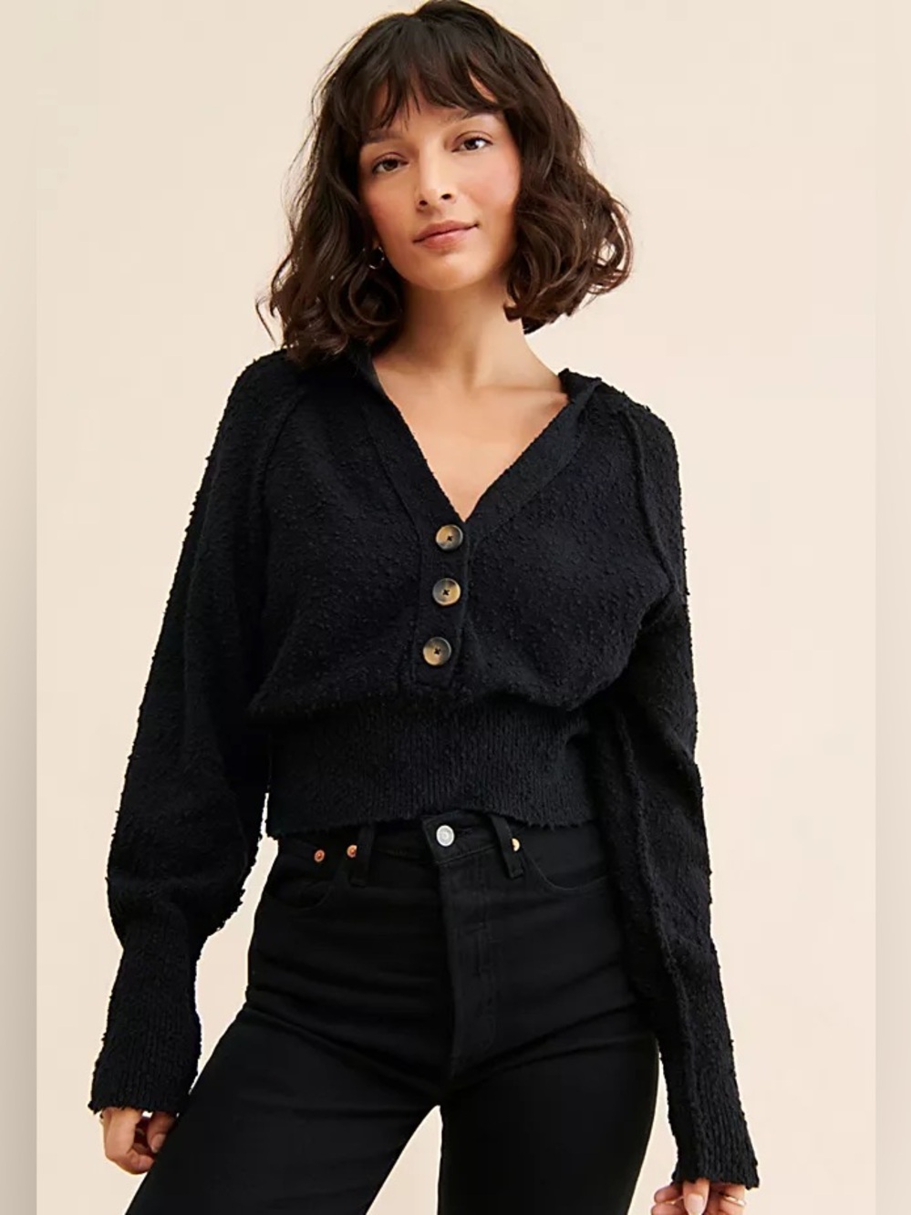 Free People Found My Friend Hoodie in Black - S